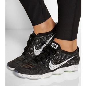 Nike Womens Flyknit Zoom Agility 698616-001 Black Running Shoes Sneakers Size 7